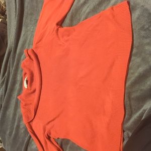 Red SagHarbor cowl neck 3/4 length sleeves sweater XL